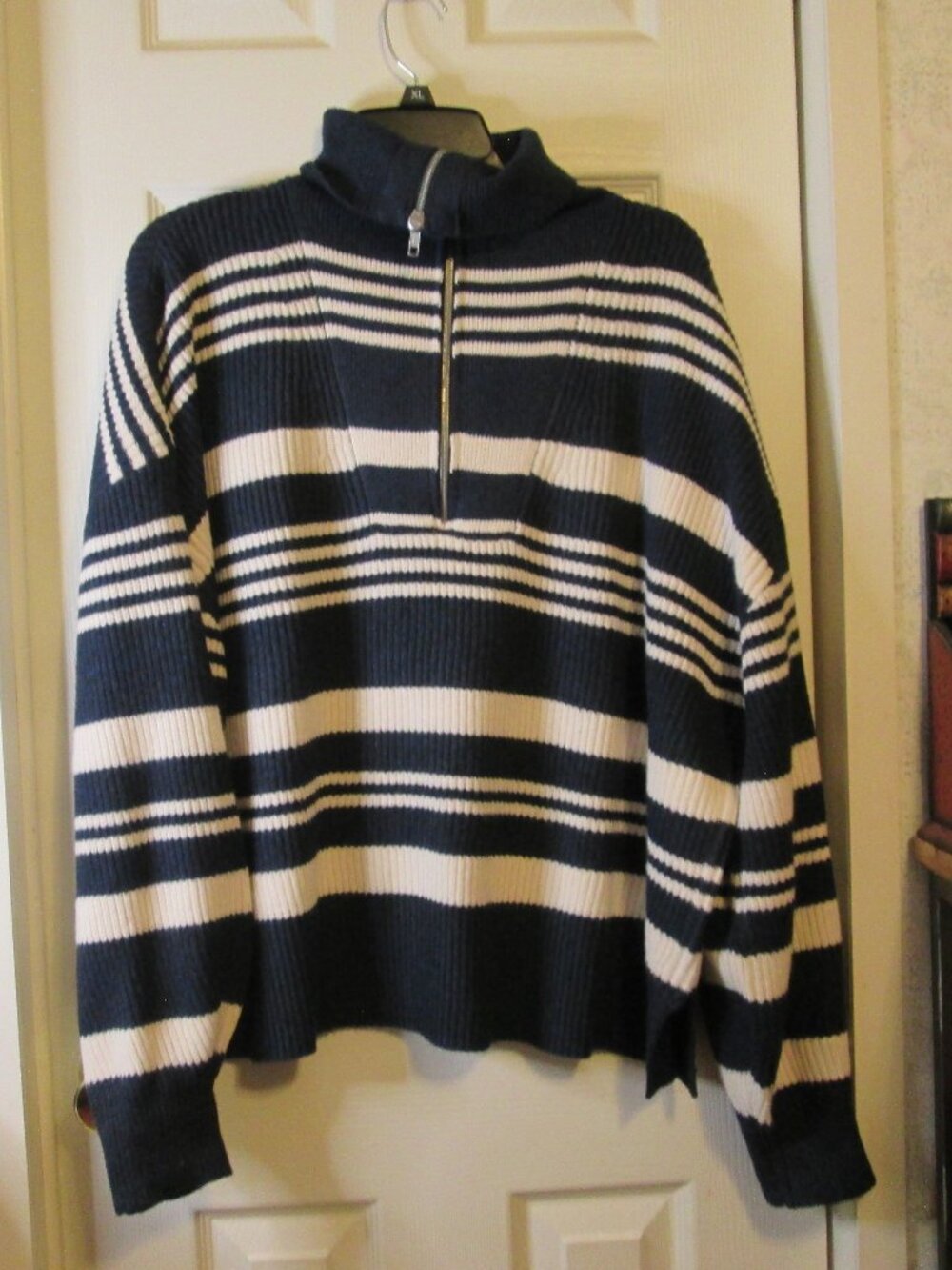 Free Assembly Women's 1/4 Zip Stripe Sweater Size XXL(20)